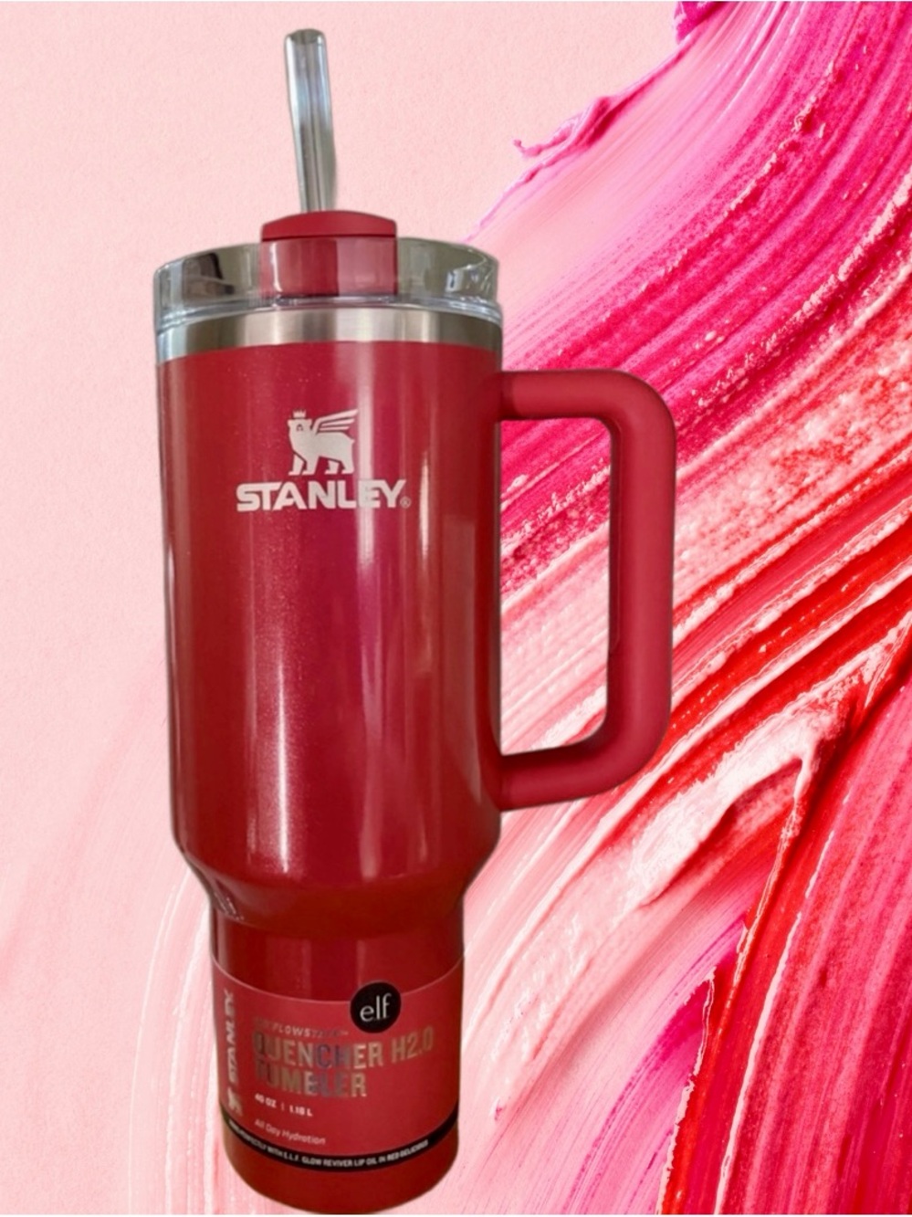 NWT Stanley 40oz ELF Red Delicious w/Sparkles FlowState Quencher Tumbler LtdEd